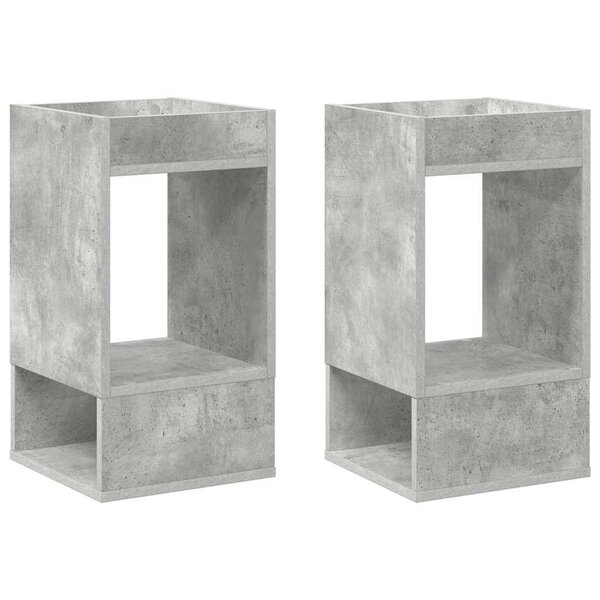 vidaXL Table d'appoint 2 Pièces Gris béton 30 x 30 x 56 cm