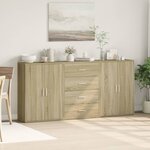 vidaXL Buffets 3 Pièces chêne sonoma 60x31x84 cm bois d'ingénierie