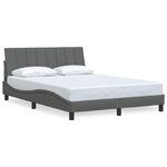 vidaXL Cadre de lit sans matelas Hanko gris foncé 140x200 cm tissu