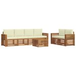 vidaXL Ensemble de canapés d'extérieur 7 pc Naturel et Crème
