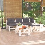 vidaXL Salon palette de jardin 5 Pièces avec coussins bois de pin