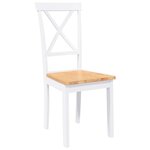 vidaXL Chaises à manger 2 Pièces blanc bois massif caoutchouc