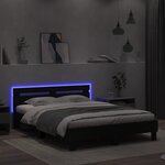 vidaXL Cadre de lit avec LED sans matelas noir 150x200 cm