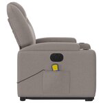 vidaXL Fauteuil inclinable de massage électrique Taupe Tissu