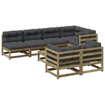 vidaXL Salon de jardin 8 Pièces avec coussins bois de pin imprégné
