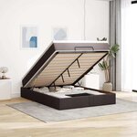 VidaXL Cadre de lit ottoman avec matelas marron foncé 140x200 cm tissu