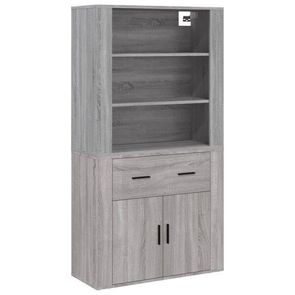 vidaXL Buffet haut Sonoma gris Bois d'ingénierie