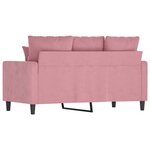 vidaXL Canapé à 2 places Rose 120 cm Velours