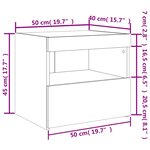 vidaXL Tables de chevet et lumières LED 2 Pièces chêne sonoma 50x40x45 cm