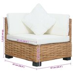 vidaXL Canapé d'angle avec coussins Rotin naturel