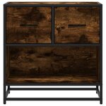 vidaXL Table de chevet chêne fumé 60x31x60 cm bois ingénierie et métal