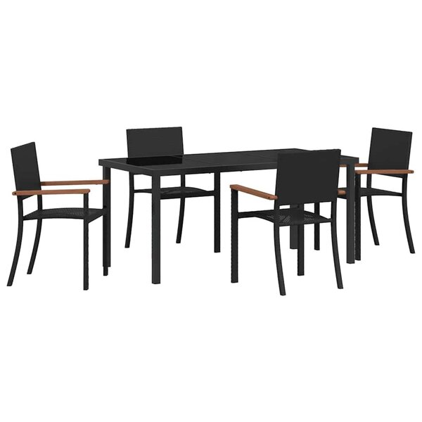 vidaXL Ensemble de salle à manger pour jardin 5 Pièces Noir