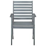 vidaXL Chaises à manger d'extérieur lot de 3 et coussins Acacia massif