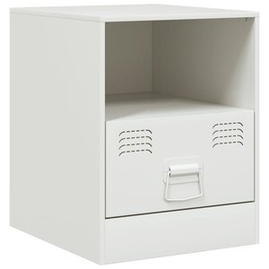 vidaXL Table de chevet blanc 34 5x39x44 cm acier