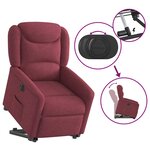 vidaXL Fauteuil inclinable électrique rouge bordeaux tissu