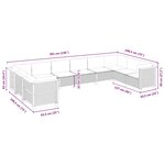 vidaXL Salon de jardin 10 Pièces avec coussins noir résine tressée