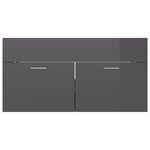 vidaXL Armoire d'évier Gris brillant 90x38 5x46 cm Aggloméré