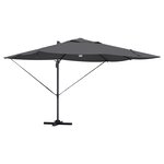 vidaXL Parasol Roma à Bras Déporté Anthracite  Noir 352 x 251 x 265 cm