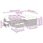 vidaXL Ensemble de canapé de jardin avec coussin 13 Pièces Noir polyrotin