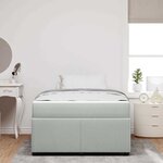vidaXL Cadre de lit avec matelas Gris clair 120 x 190 cm tissu