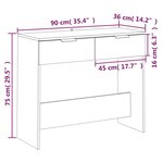 vidaXL Table console Chêne sonoma 90x36x75 cm Bois d'ingénierie