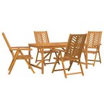 vidaXL Ensemble de salle à manger pour jardin 5 Pièces Marron