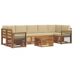 vidaXL Ensemble de canapés d'extérieur 8 pc Naturel et Beige