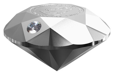 Pièce de monnaie en Argent 50 Dollars g 93.3 (3 oz) Millésime 2021 Forevermark Diamond FOREVERMARK BLACK LABEL ROUND DIAMOND 3D