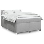 vidaXL Sommier à lattes de lit avec matelas Gris clair 140x190cm Tissu