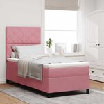 vidaXL Lit à ressorts avec matelas Rose 90 x 200 cm tissu