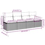 vidaXL Canapé de jardin 4 places avec coussins gris résine tressée