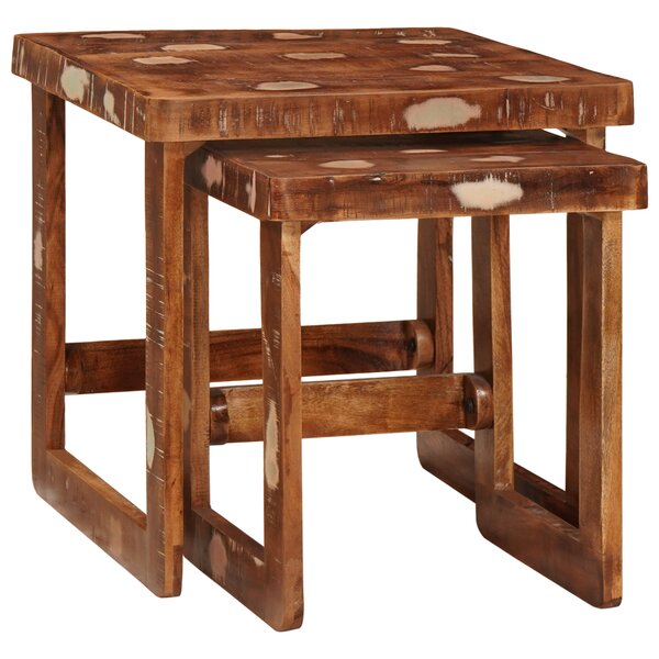 vidaXL Tables d'appoint Multicolore bois de récupération massif