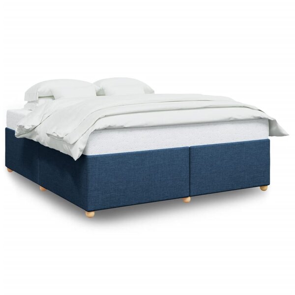 vidaXL Cadre de lit sans matelas bleu 200x200 cm tissu