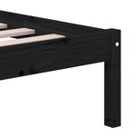 vidaXL Cadre de lit sans matelas noir bois massif 140x190 cm