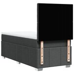 vidaXL Sommier à lattes de lit et matelas Gris foncé 90x190 cm Tissu