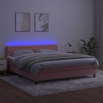 vidaXL Sommier à lattes de lit avec matelas et LED Rose 180x200 cm