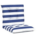vidaXL Coussins de chaise à dossier bas lot de 4 rayures bleu et blanc
