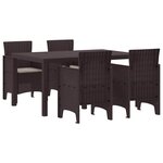 vidaXL Ensemble de salle à manger pour jardin 5 Pièces Marron Rattan Polt