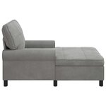 vidaXL Chaise longue avec coussin Gris clair 91 x 157 x 91 cm Velours