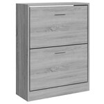 vidaXL Armoire à chaussures Sonoma gris 63x24x81 cm Bois d'ingénierie