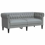 vidaXL Canapé Chesterfield 2 places gris clair tissu