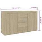 vidaXL Buffet Chêne sonoma 120x36x69 cm Bois d’ingénierie