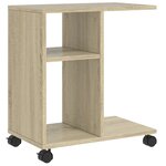 vidaXL Table d'appoint avec roues chêne sonoma bois d'ingénierie