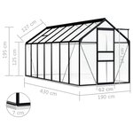 vidaXL Serre avec cadre de base Anthracite Aluminium 8 17 m²
