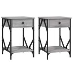 vidaXL Tables de chevet 2 Pièces sonoma gris 40x42x60cm bois d'ingénierie