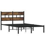 vidaXL Cadre de lit en métal sans matelas chêne fumé 120x200 cm