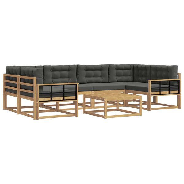 vidaXL Ensemble de canapés d'extérieur 5 Pièces Blanc et anthracite
