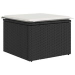 vidaXL Salon de jardin 9 Pièces avec coussins noir résine tressée