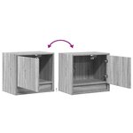 vidaXL Table de chevet murale avec lumières LED sonoma gris