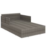 vidaXL Chaise longue avec coussins gris 182x118x63 cm résine tressée